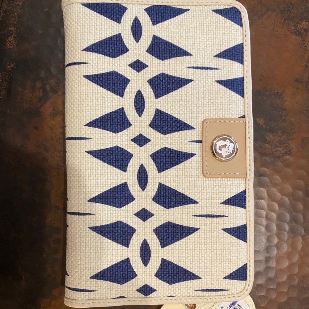 Spartina Blue and White Zig Zag Wallet